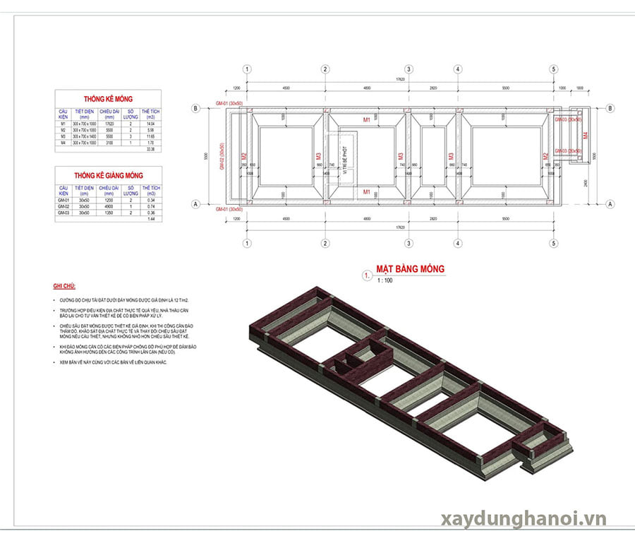 Bản vẽ kết cấu dầm móng
