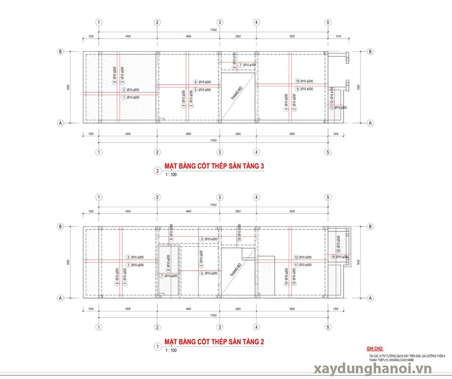 Bản vẽ kết cấu cốt thép tầng 1
